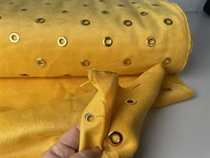 Velour - varm gul med nitte huller 